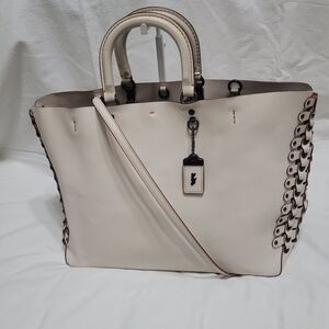 Coach Cream and Brown Tote Bag
